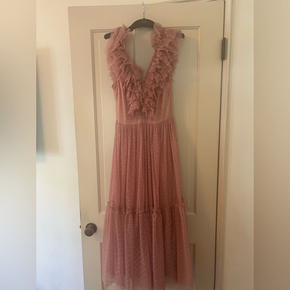 Pink Ruffled Maxi Dress
